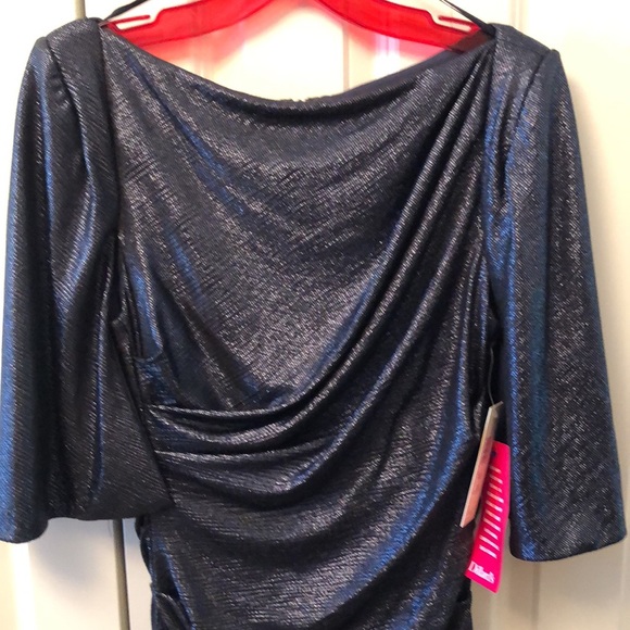 Eliza J Draped Column Capelet Dress - Picture 2 of 12